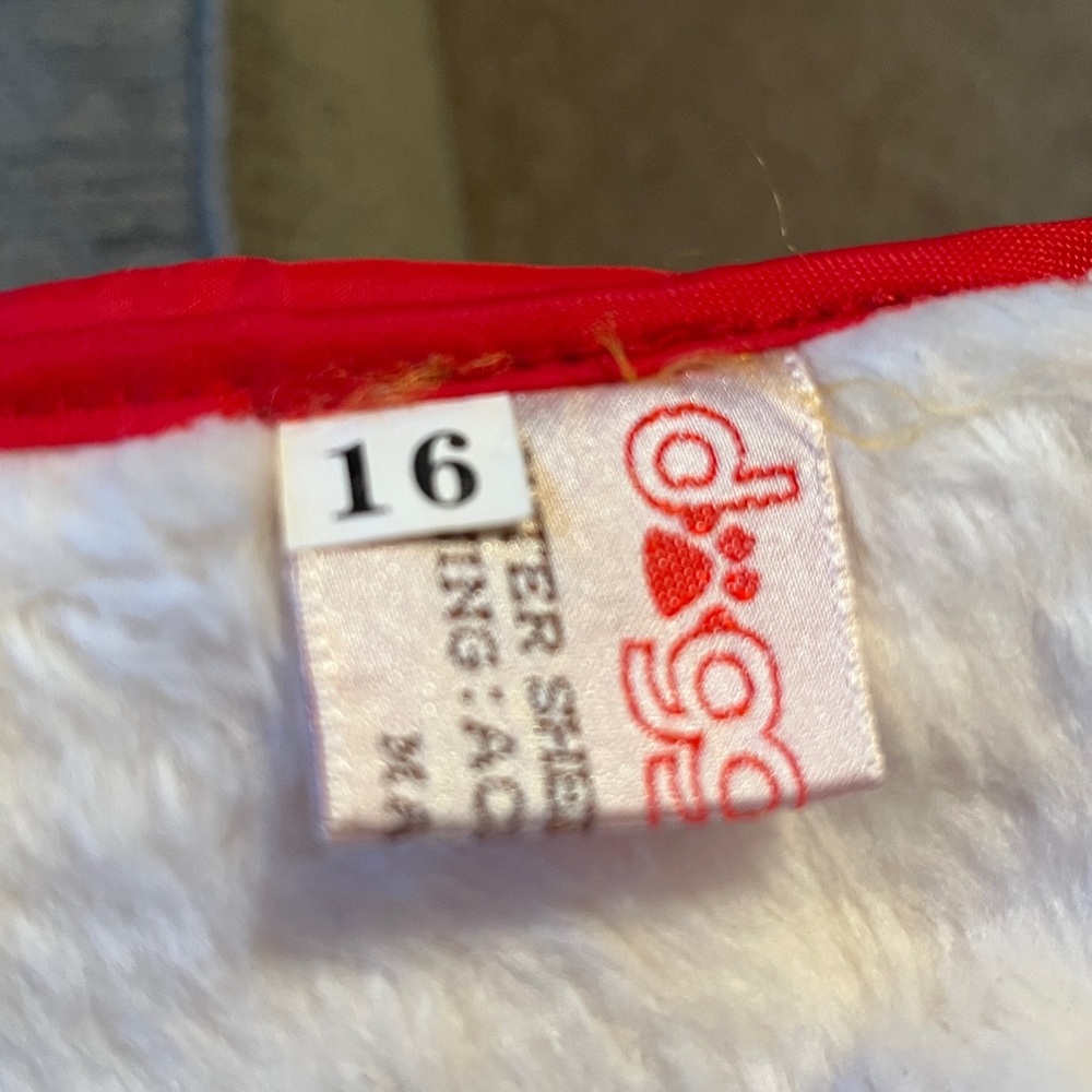 Red Quilted Dog Jacket Parka with attached hood Sz 16 - Picture 11 of 13
